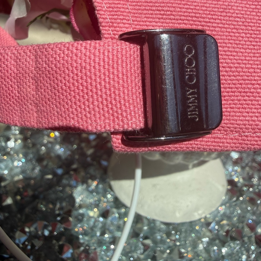 NWT Jimmy Choo Pink Logo Baseball Cap - Picture 4 of 8